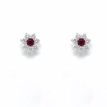Picture of Elegant Ruby Diamond Earrings