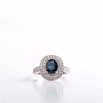 Picture of Classy Diamond & Genuine Sapphire Ring