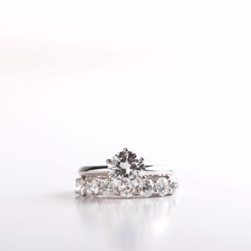 White Gold Diamond Engagement Ring Front View