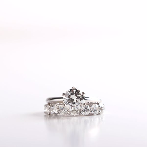 White Gold Diamond Engagement Ring Front View