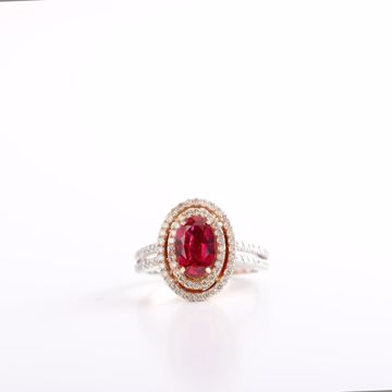 Picture of Alluring Diamond & Ruby Ring