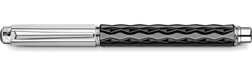 Silver-Plated, Rhodium-Coated Varius Ceramic Black Roller Pen Horizontal View