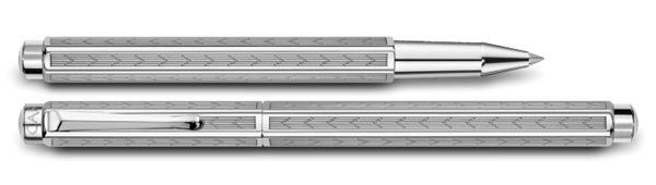Palladium-Coated Ecridor Chevron Roller Pen Double Pen View