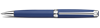 Silver-Plated, Rhodium-Coated Leman Blue Night Matt Ballpoint Pen Horizontal View