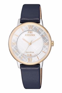 Ladies Navy Leather Strap Front View