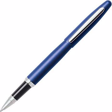 Neon Blue Roller-ball Pen Oblique View