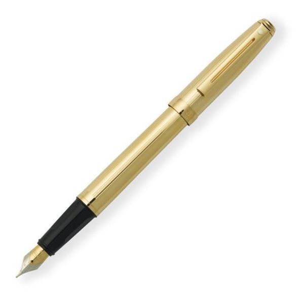 Prelude Fluted 22k Gold GT Fountain Pen Oblique View