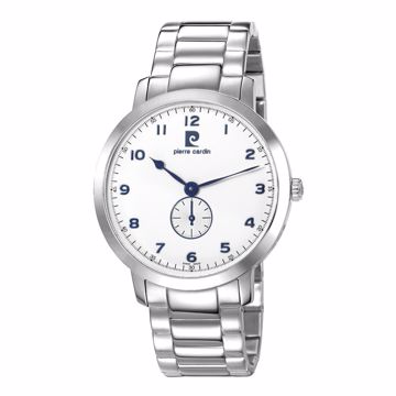 Gents Stainless Steel White Dial Front View