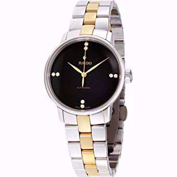 Rado Coupole Classic Black Dial Stainless Steel Ladies Watch Front View