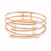 Picture of Stacked Pink Gold Bangle With Diamonds