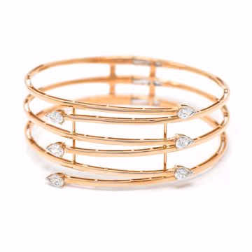 Picture of Stacked Pink Gold Bangle With Diamonds