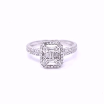 Picture of Exquisite White Diamond Illusion Solitaire Ring