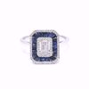 Picture of Sapphire & White Diamond Illusion Solitaire Ring