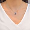 Picture of Engaging Pear Sapphire & Diamond Necklace