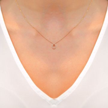 Picture of Simple Round White Diamond Necklace