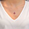 Picture of Attractive Ruby & Diamond Cross Necklace