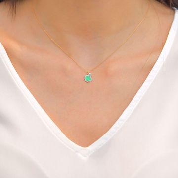 Picture of Cute Green Apple Diamond Necklace