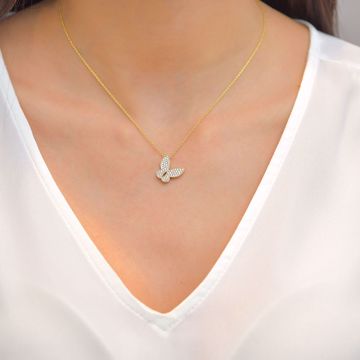 Picture of Shinny Diamond Butterfly Necklace