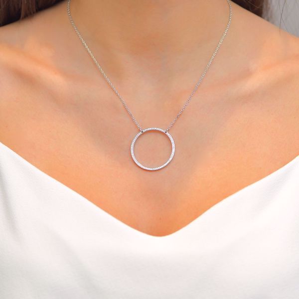 Picture of The Circle Pave Diamond Necklace