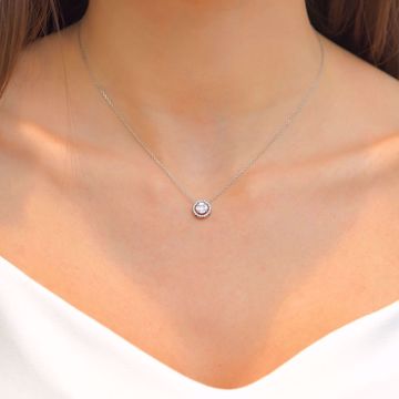 Picture of Luminous Circle Pave Diamond Necklace