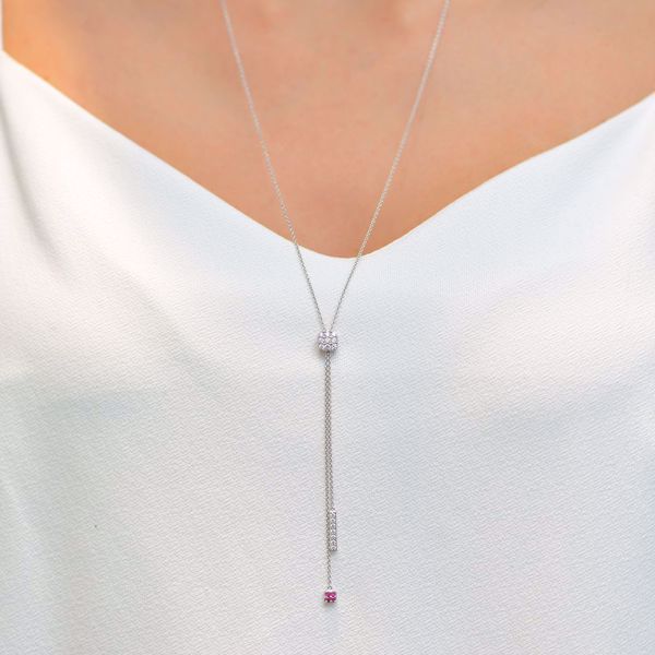 Picture of Inspiring Long Diamond & Ruby Necklace