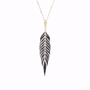 Picture of Black & White Feather Diamond Necklace