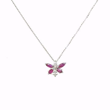 Picture of Enchanting Ruby & Diamond Butterfly Necklace