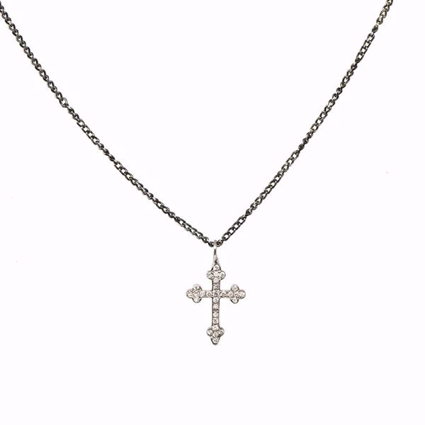 Picture of Amazing White Diamond Cross Necklace