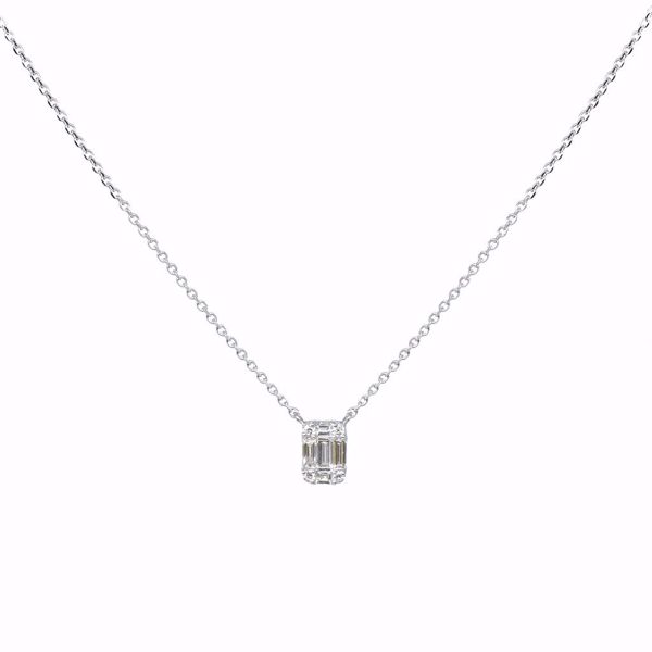 Picture of Elegant emerald cut Illusion Diamond Necklace