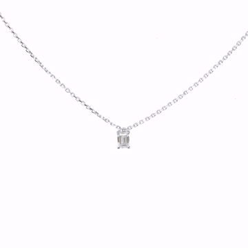 Picture of One Stone Emerald Cut Diamond Necklace