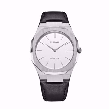 Picture of D1 Milano Ultra Thin Leather 38 mm (Silver/Black)