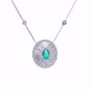 Picture of Eye-Catching Pave Diamond & Emerald Necklace