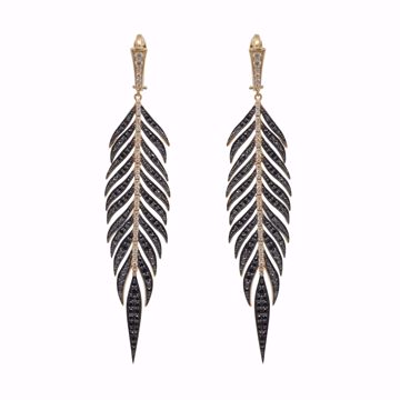 Picture of Distinguished Black & White Feather Earrings