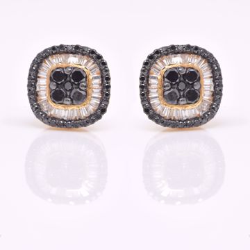 Picture of Adorable Cushion Illusion White and Black Diamond Earrings