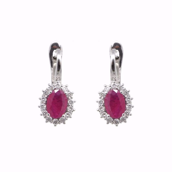 Picture of Classic Ruby and Diamond Buckle Earrings