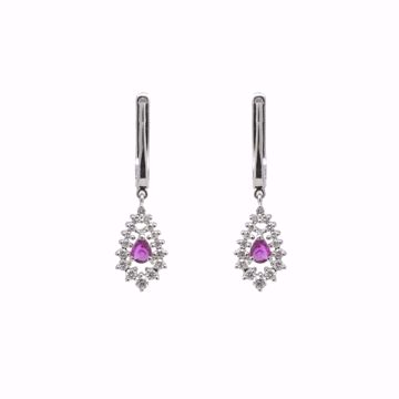 Picture of Drop Ruby and Diamond Earrings