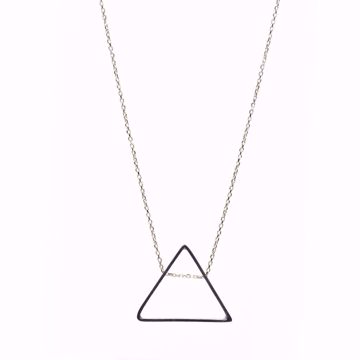 J.R.S. Black Gold Triangle Necklace Front View