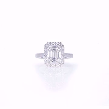 Picture of Attractive Emerald Cut Illusion Diamond Ring