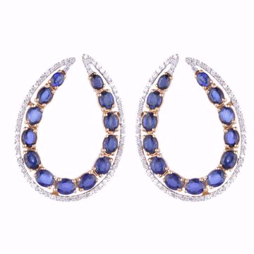 Picture of Fancy Curved Sapphire Earrings