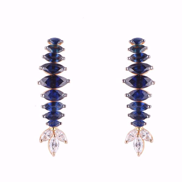 Picture of Elegant Diamond & Sapphire Earrings