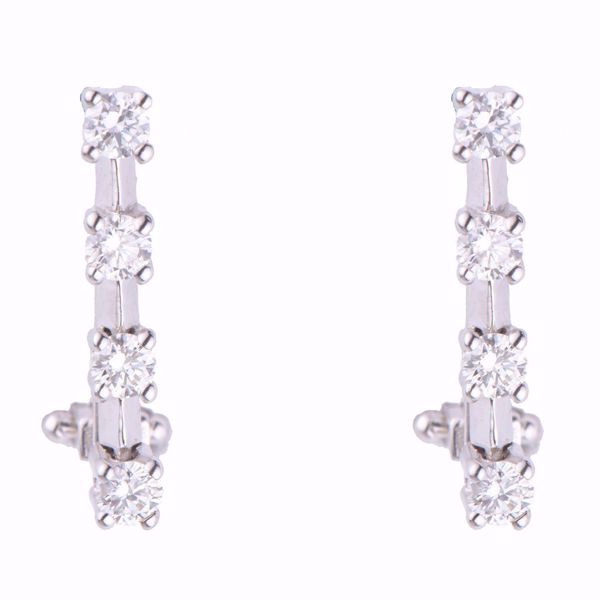 Picture of Short White Diamond Earrings