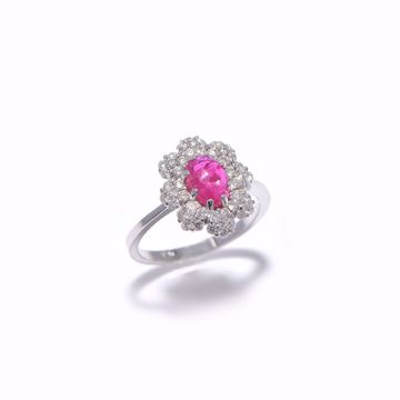 Picture of Unique Diamond & Ruby Flower Ring