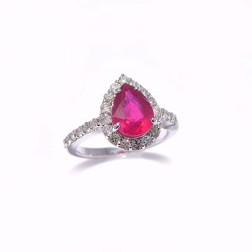 Picture of Ravishing White Diamond & Ruby Ring