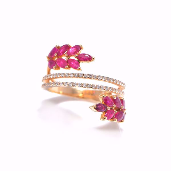 Picture of Glamorous White diamond & Ruby Ring