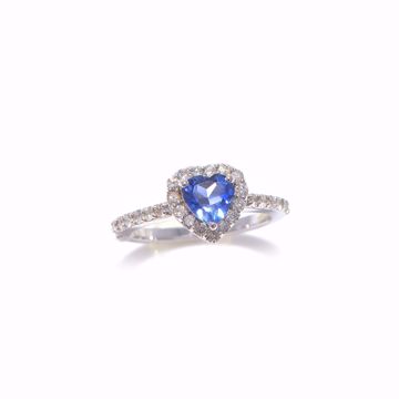 Picture of Heart Shaped Sapphire & Diamond Ring