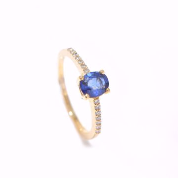 Picture of Magnificent Blue Sapphire & Diamond Ring