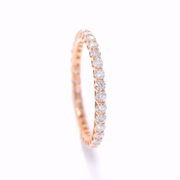 Picture of Attractive Pink Gold & Diamond Alliance Ring