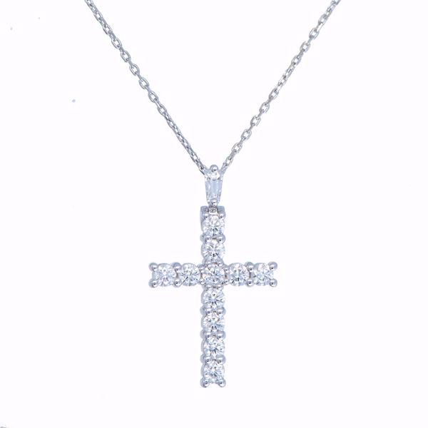 Picture of Elegant White Diamond Cross Necklace