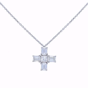 Picture of Unique White Diamond Cross Necklace