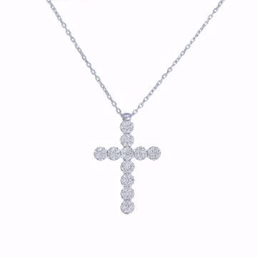 Picture of White Diamond Illusion Cross Necklace